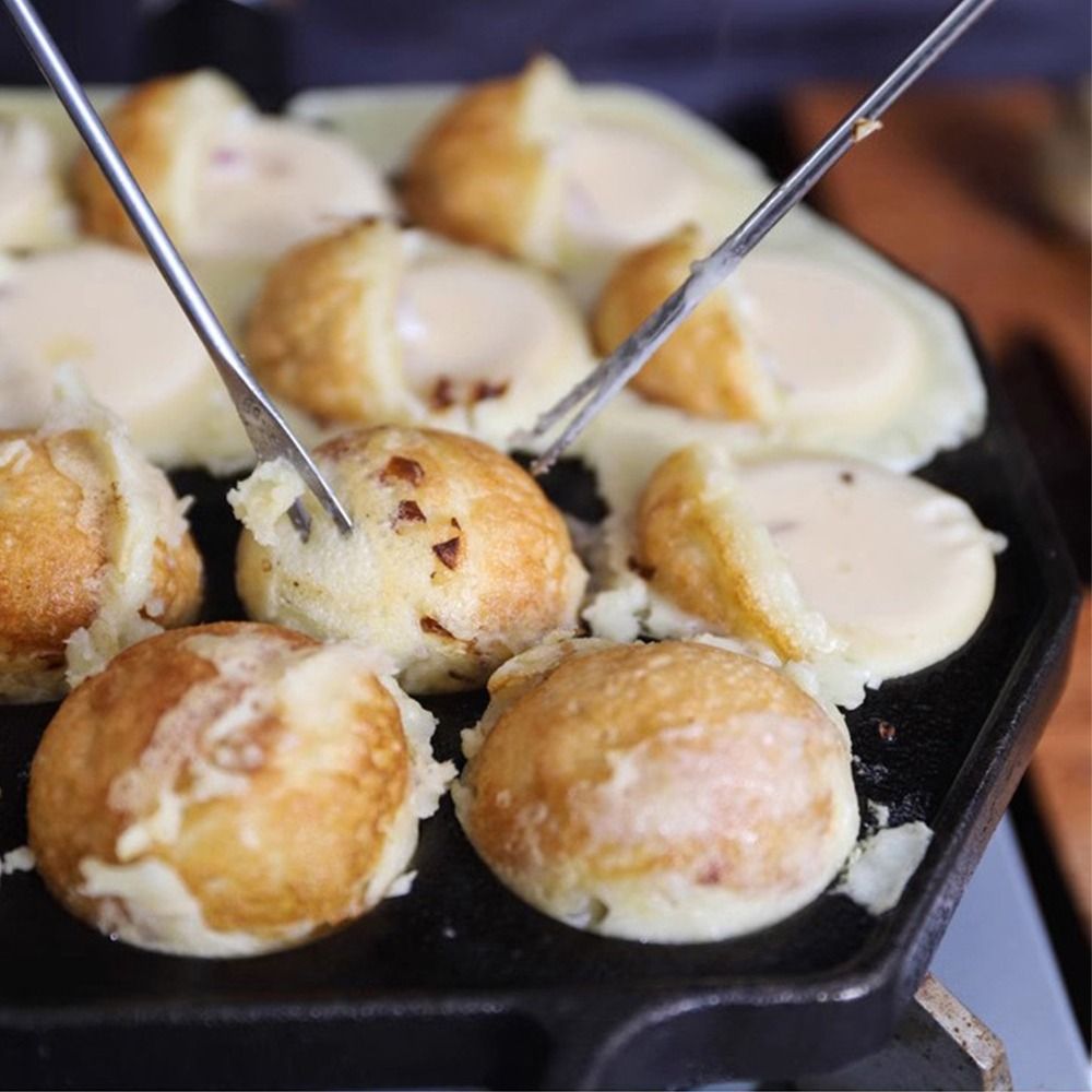 Takoyaki Pan Cast - Чугунная сковорода для такояки на 15