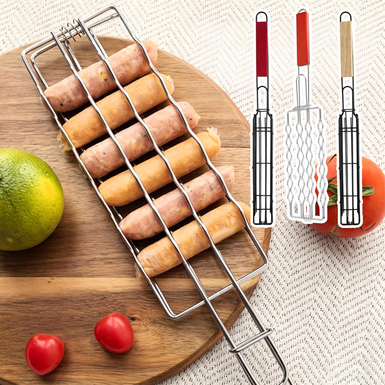 Home Cooking Business - Термостойкая корзина для барбекю с деревянной