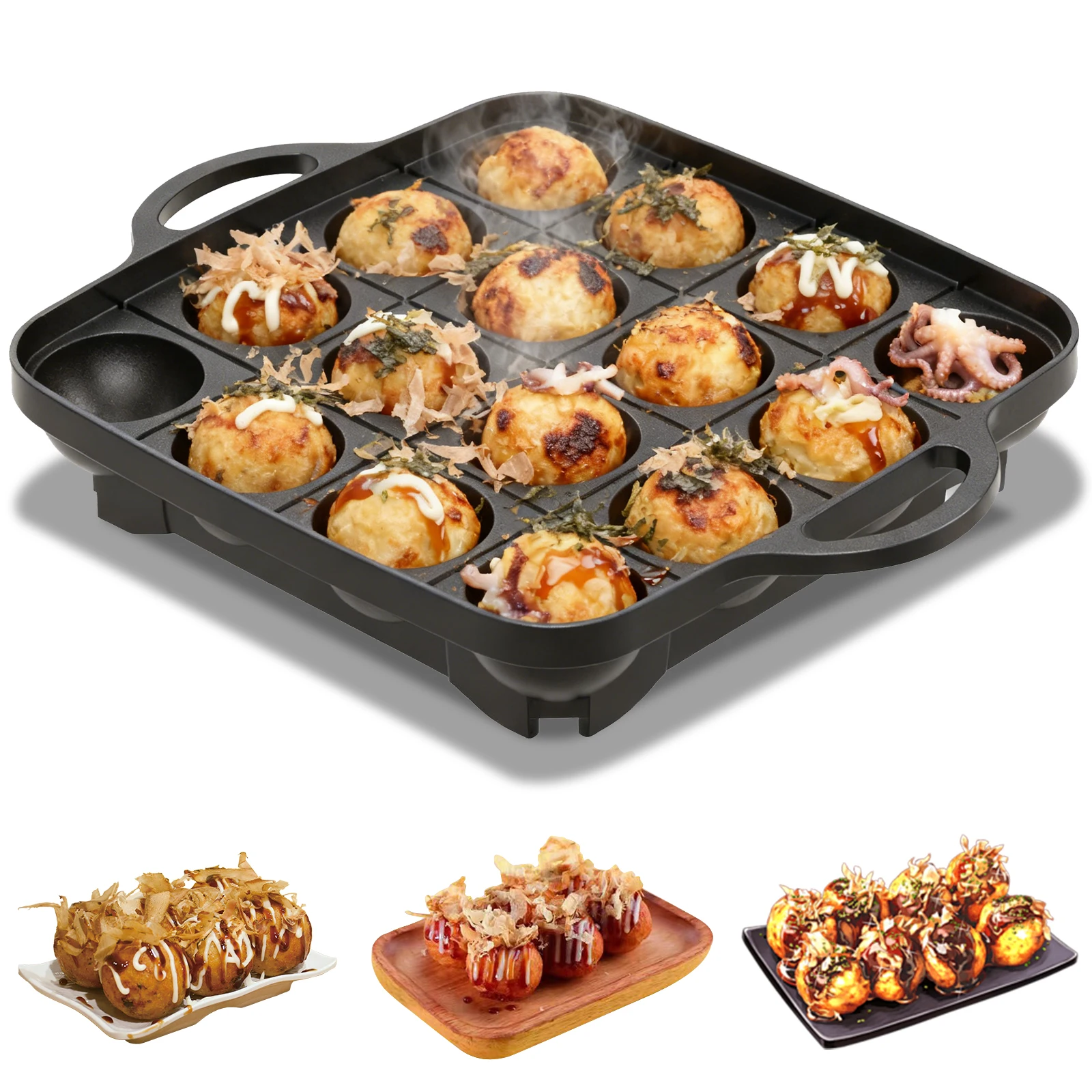 Takoyaki Pan Cast - Сковорода для такояки на 16 отверстий,